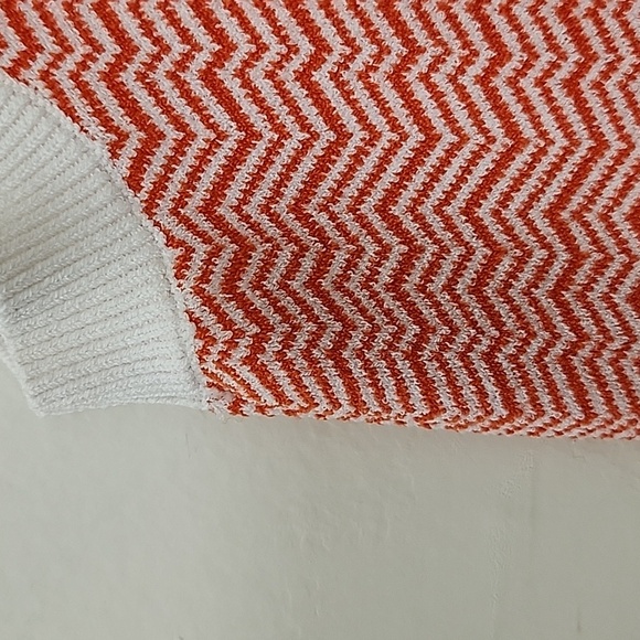 Tory Burch Sport Sleeveless Knit Top Orange White Chevron Size XS - Picture 13 of 17